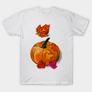 Autumn Fall leaves Thanksgiving decoration costume Pumpkin T-Shirt